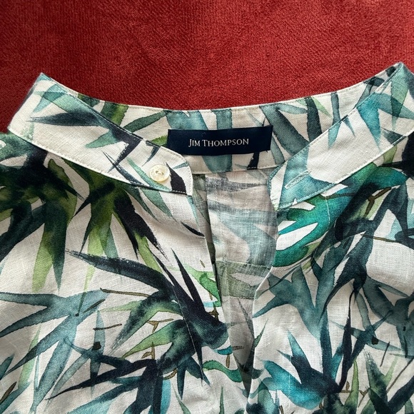 Jim Thompson Linen Boxy Midi Dress Bamboo Print. Size ?S? - Picture 8 of 16